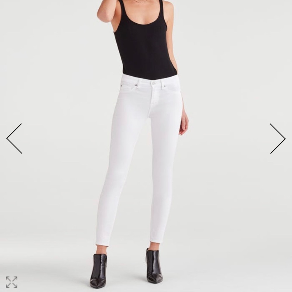 7 for all Mankind Ankle Skinny in Clean White